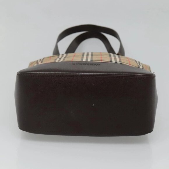 BURBERRY Nova Check Tote Bag Canvas Beige Gold Auth 121552 - Picture 7 of 16